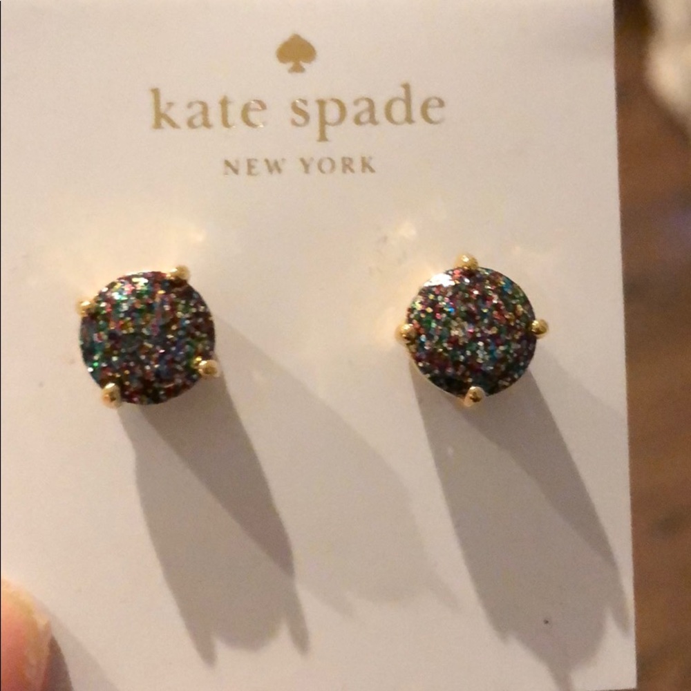 Kate Spade black sparkly studs